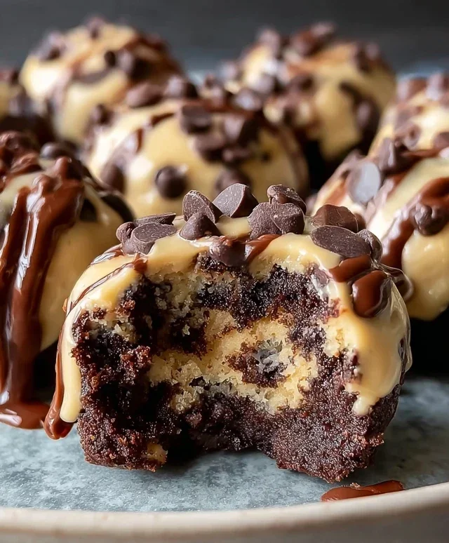 Chocolate Chip Cookie Dough Brownie Bombs