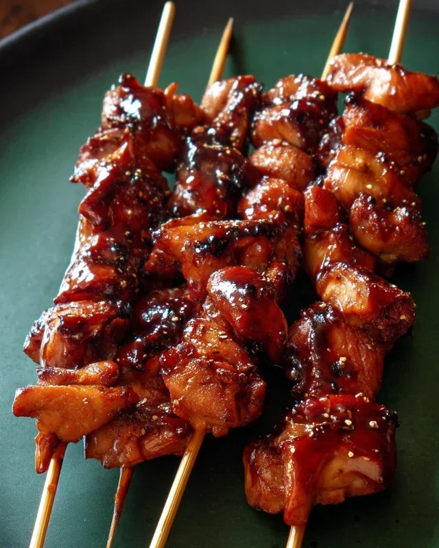Sticky Bourbon Extract Extract Chicken Skewers
