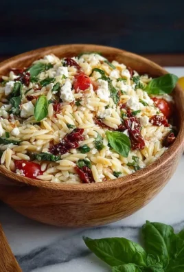 Homemade Orzo Pasta Salad with Feta and Sun Dried Tomatoes - FlirtyFood