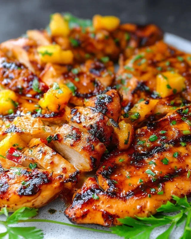 Grilled Mango Pineapple Chicken