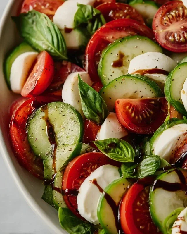 Fresh Cucumber Caprese Salad