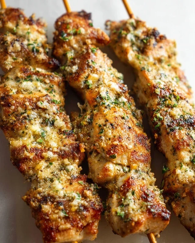 Garlic Parmesan Chicken Skewers
