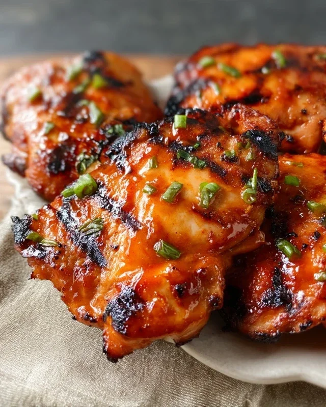 Grilled Honey Buffalo Chicken Thighs