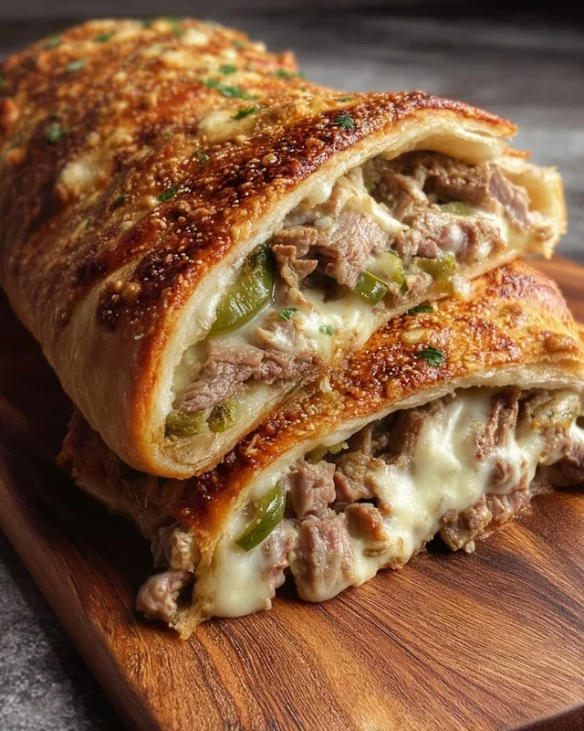 Philly Cheesesteak Stromboli