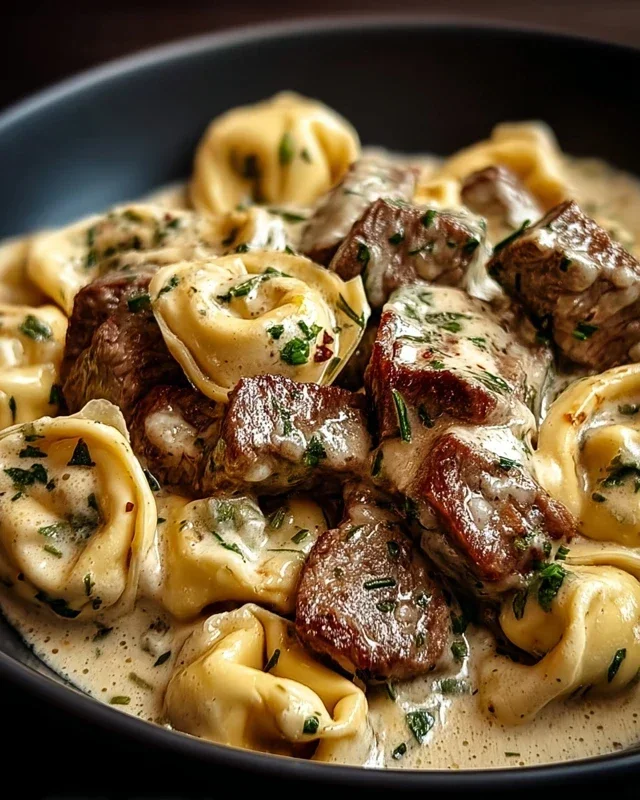 Cracked Garlic Steak Tortellini in Creamhouse Sauce Bliss