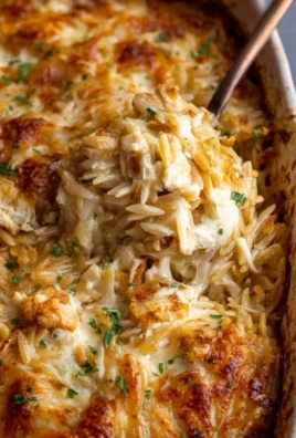 French Onion Chicken Orzo Casserole