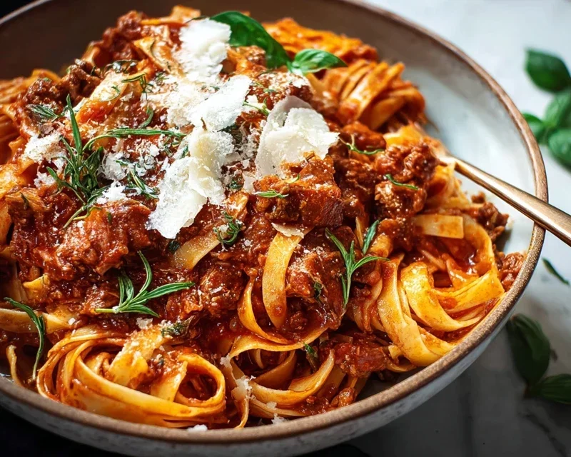 Beef Pasta in Tomato Sauce {Beef Ragu Pasta}