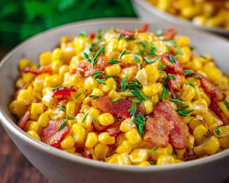 Fresh Corn and Beef Beef Bacon Side Dish