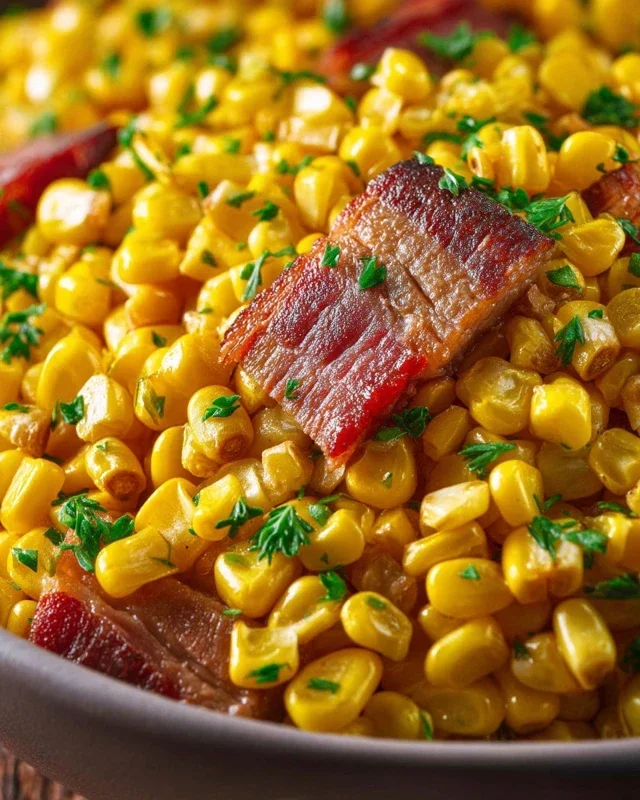 Fresh Corn and Beef Beef Bacon Side Dish