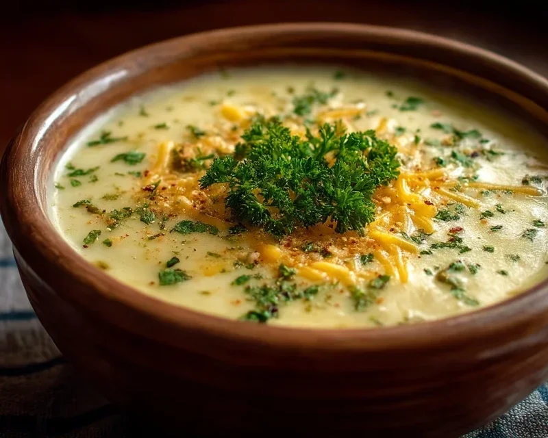 Hearty Cheddar Garlic Herb Potato Soup Recipe
