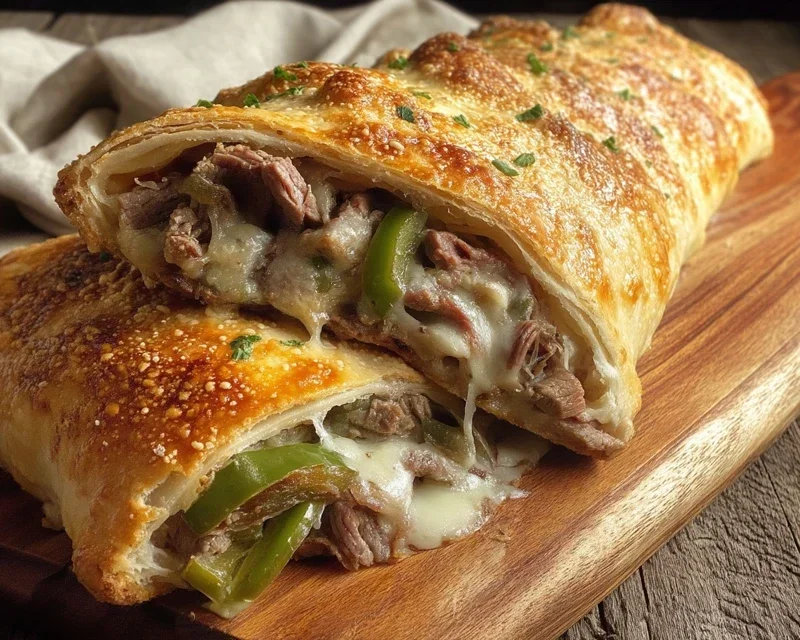 Philly Cheesesteak Stromboli