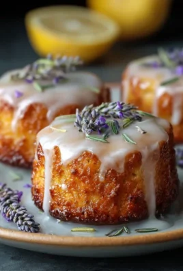 Mini Lemon Cakes With Lavender Glaze
