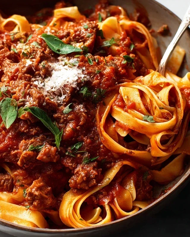Beef Pasta in Tomato Sauce {Beef Ragu Pasta}