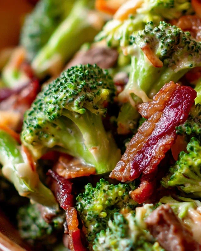 Broccoli Salad with Beef Beef Bacon Recipe