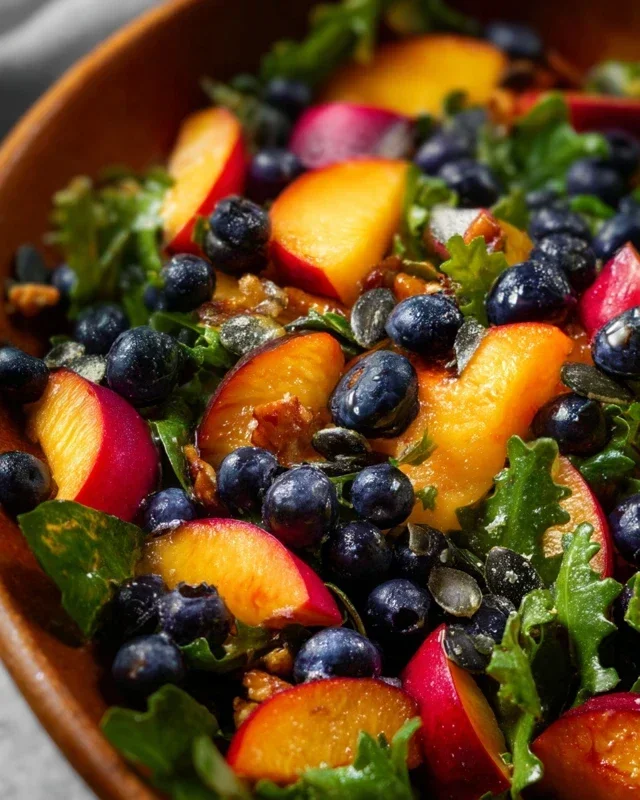 Summer Peach Blueberry Non-Alcoholic Ale Salad