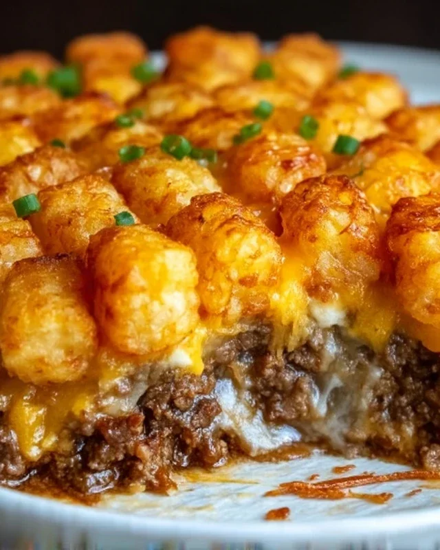 Tater Tot Casserole with Ground Beef