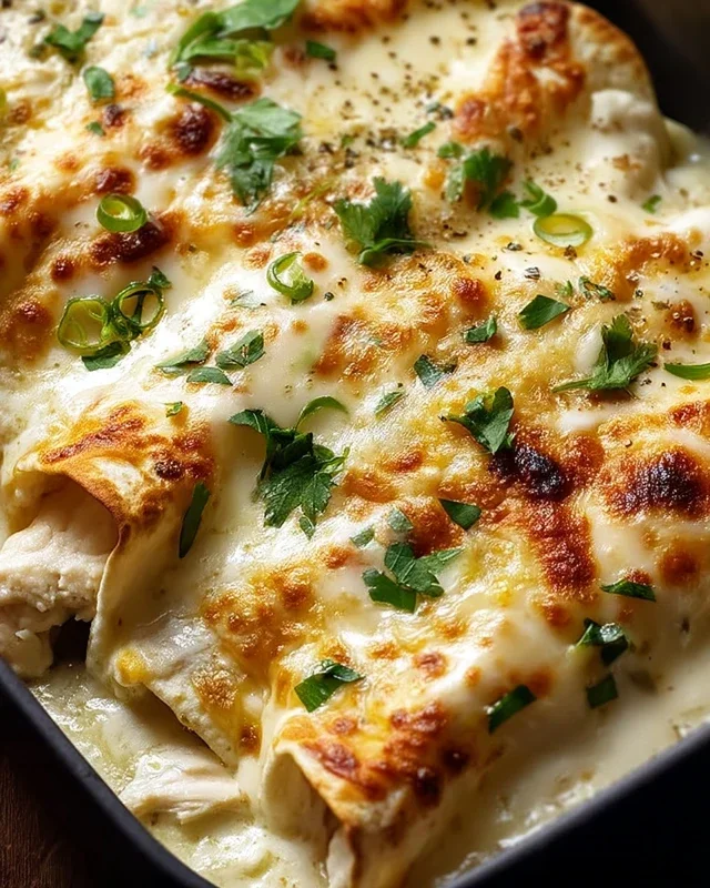 Creamy White Chicken Enchiladas