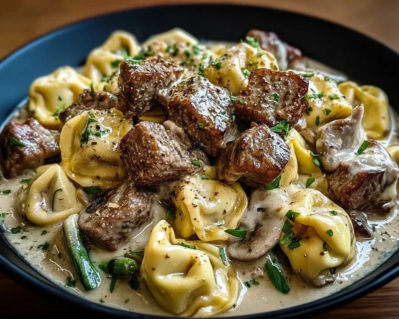 Cracked Garlic Steak Tortellini in Creamhouse Sauce Bliss