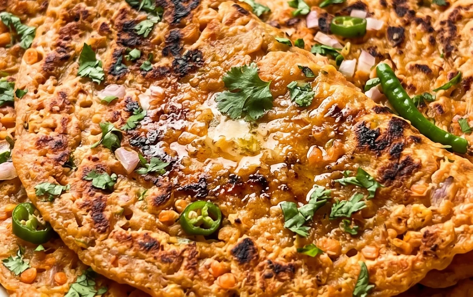 Masoor Dal Chilla | Savory Red Lentil Pancakes