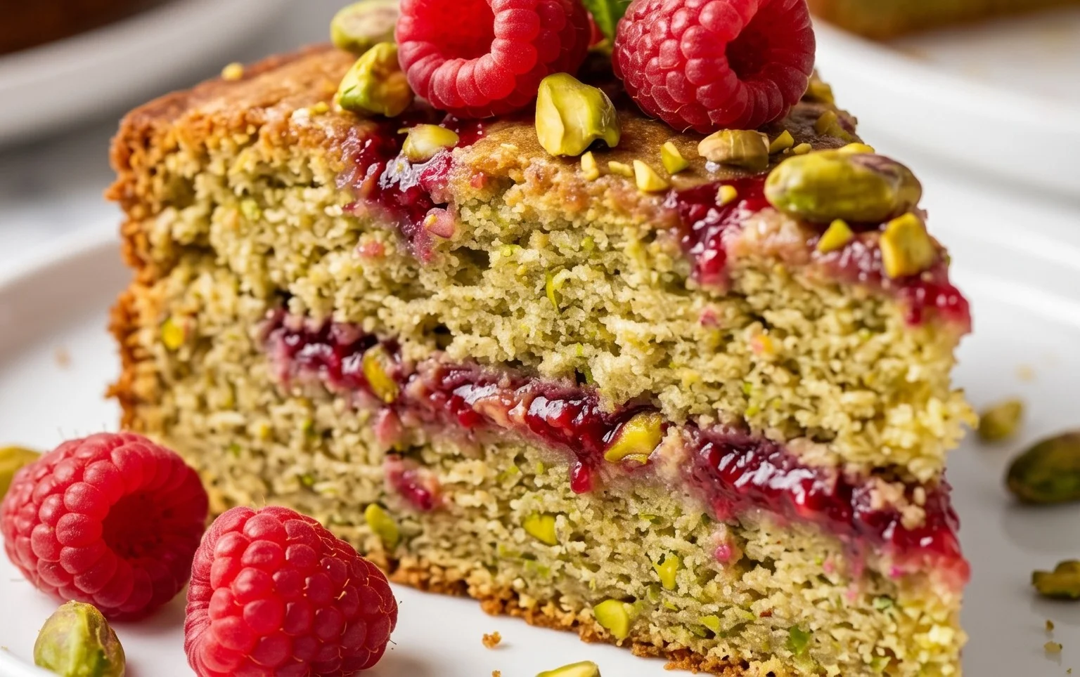 Pistachio Raspberry Cake