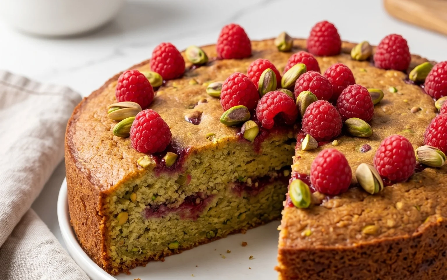 Pistachio Raspberry Cake