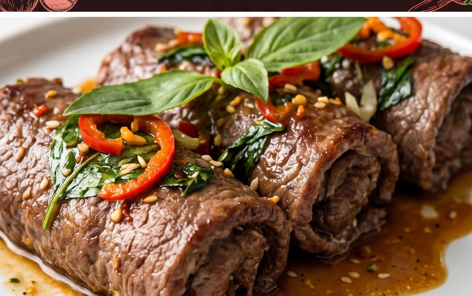 Thai Basil Beef Rolls