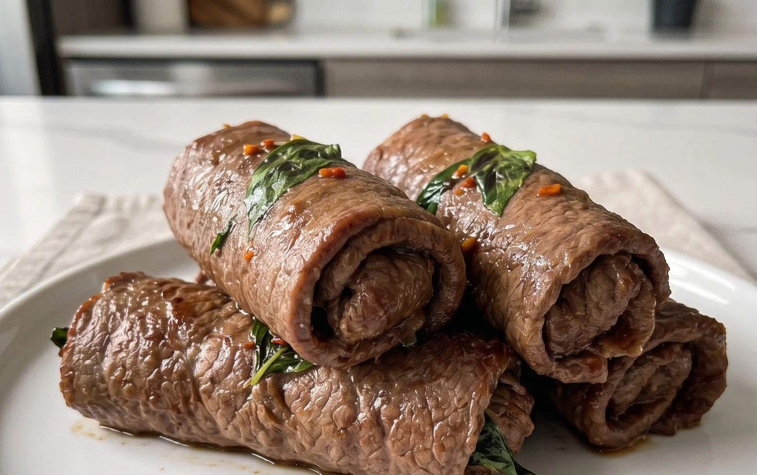 Thai Basil Beef Rolls
