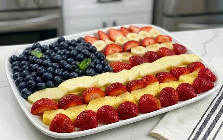 4th of July Fruit Platter Idea | How to Make an American Flag