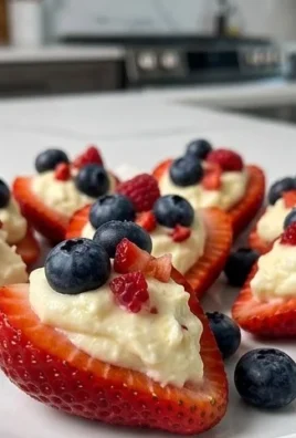 Red, White, and Blue Cheesecake Strawberries