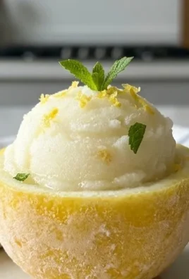 Sorbetto di Limone Dressed Up in a Frozen Lemon Shell