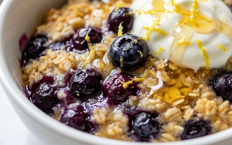 Lemon Blueberry Baked Oats