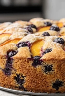 Peach and Blueberry Greek Yogurt Cake