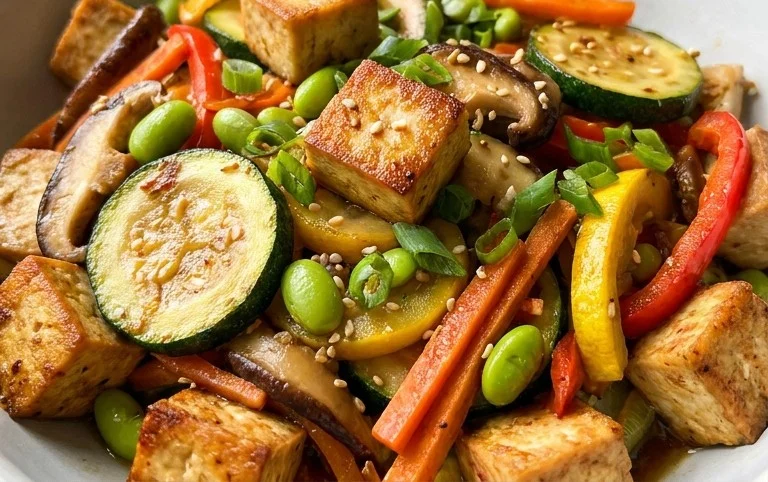 Zucchini Stir Fry With Tofu (Vegan)