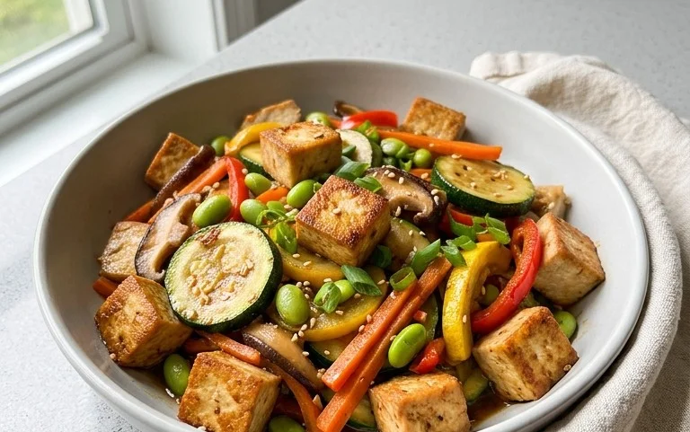 Zucchini Stir Fry With Tofu (Vegan)