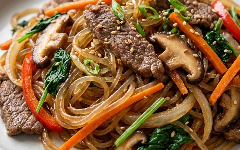 Japchae (Korean Glass Noodle Stir Fry)