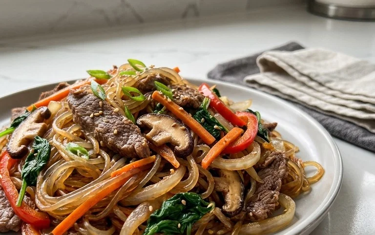 Japchae (Korean Glass Noodle Stir Fry)