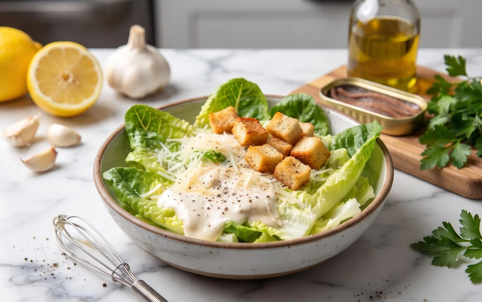 Caesar Salad Dressing (Classic, Creamy & 5 Minutes) 🥗