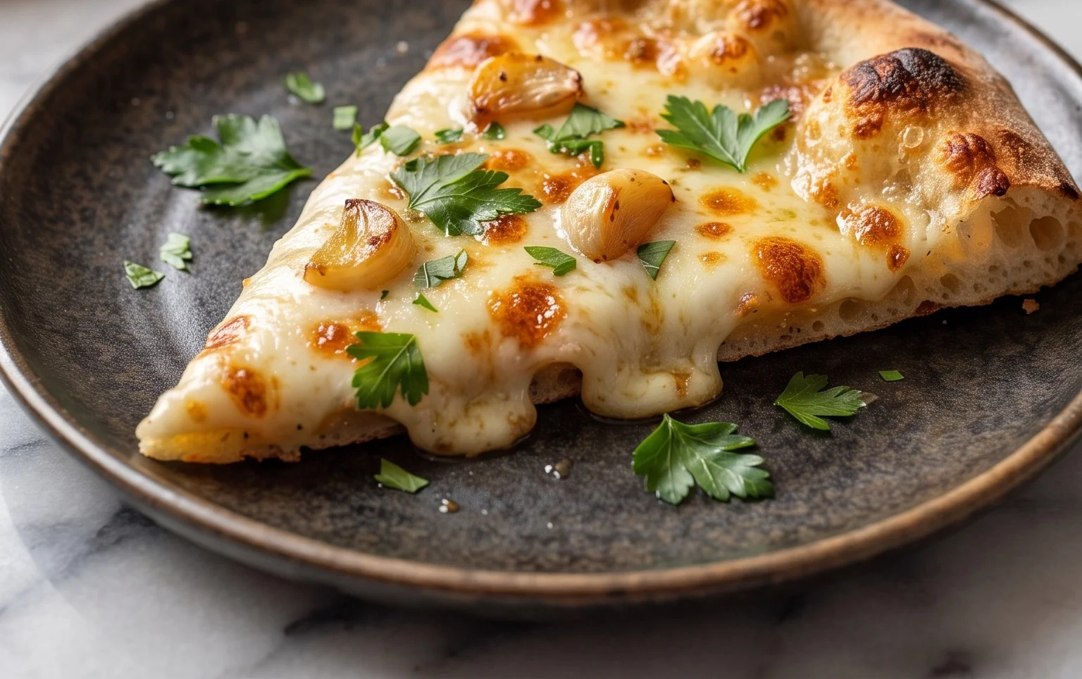 buttery garlic pizza