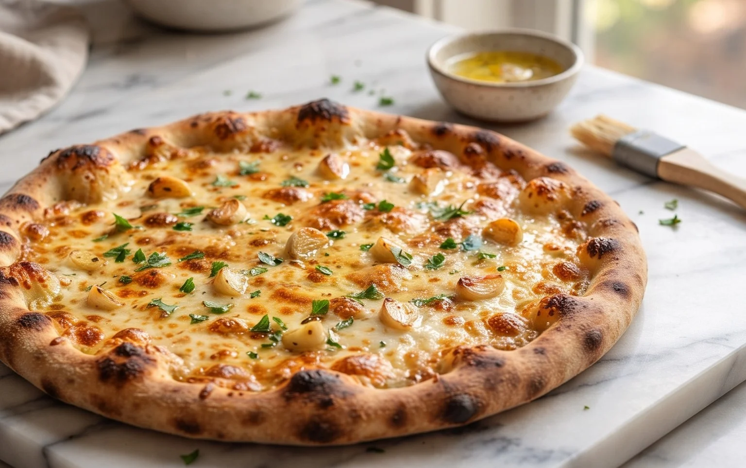 buttery garlic pizza