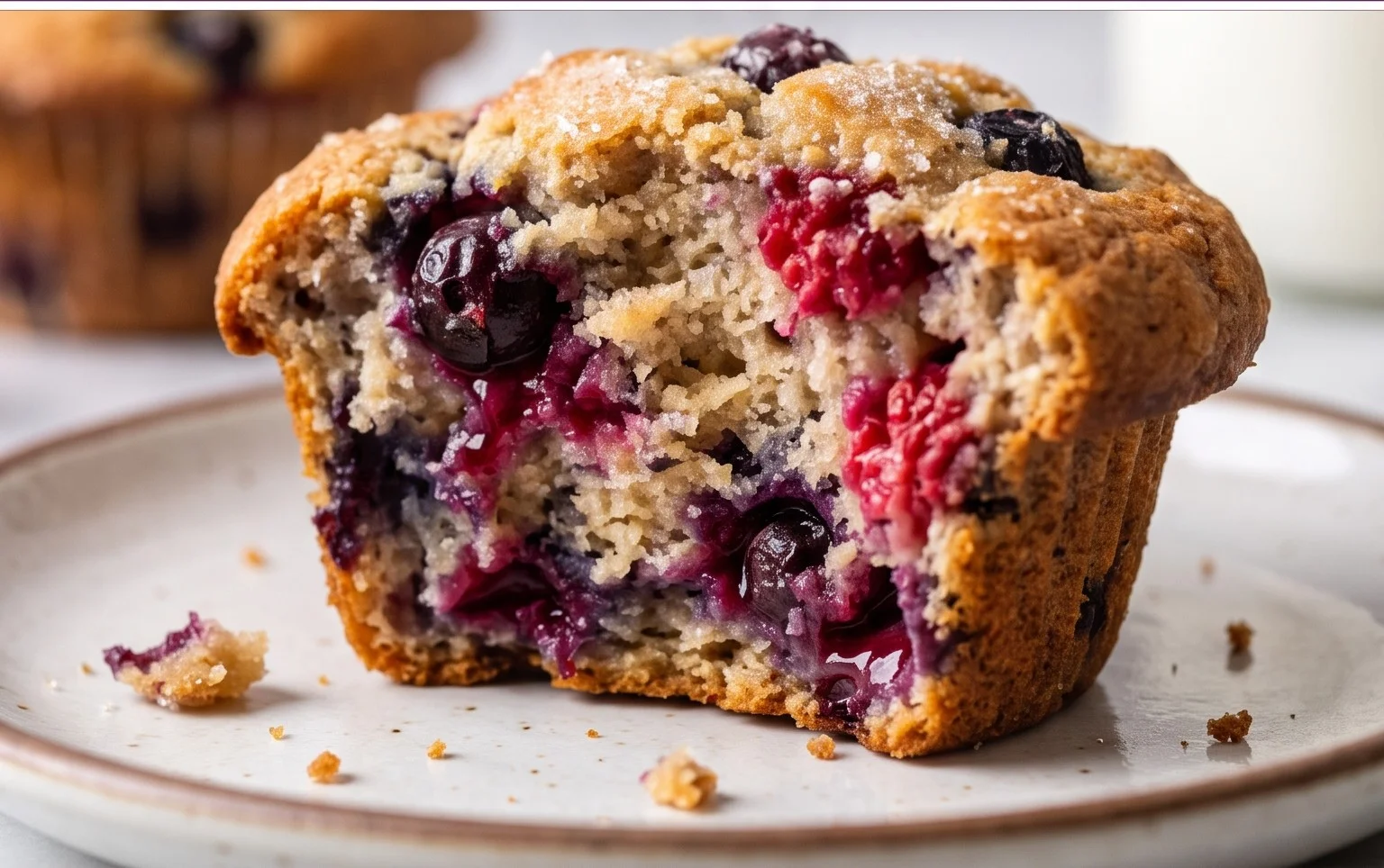 Bakery Style Mixed Berry Muffins | with Frozen Berries