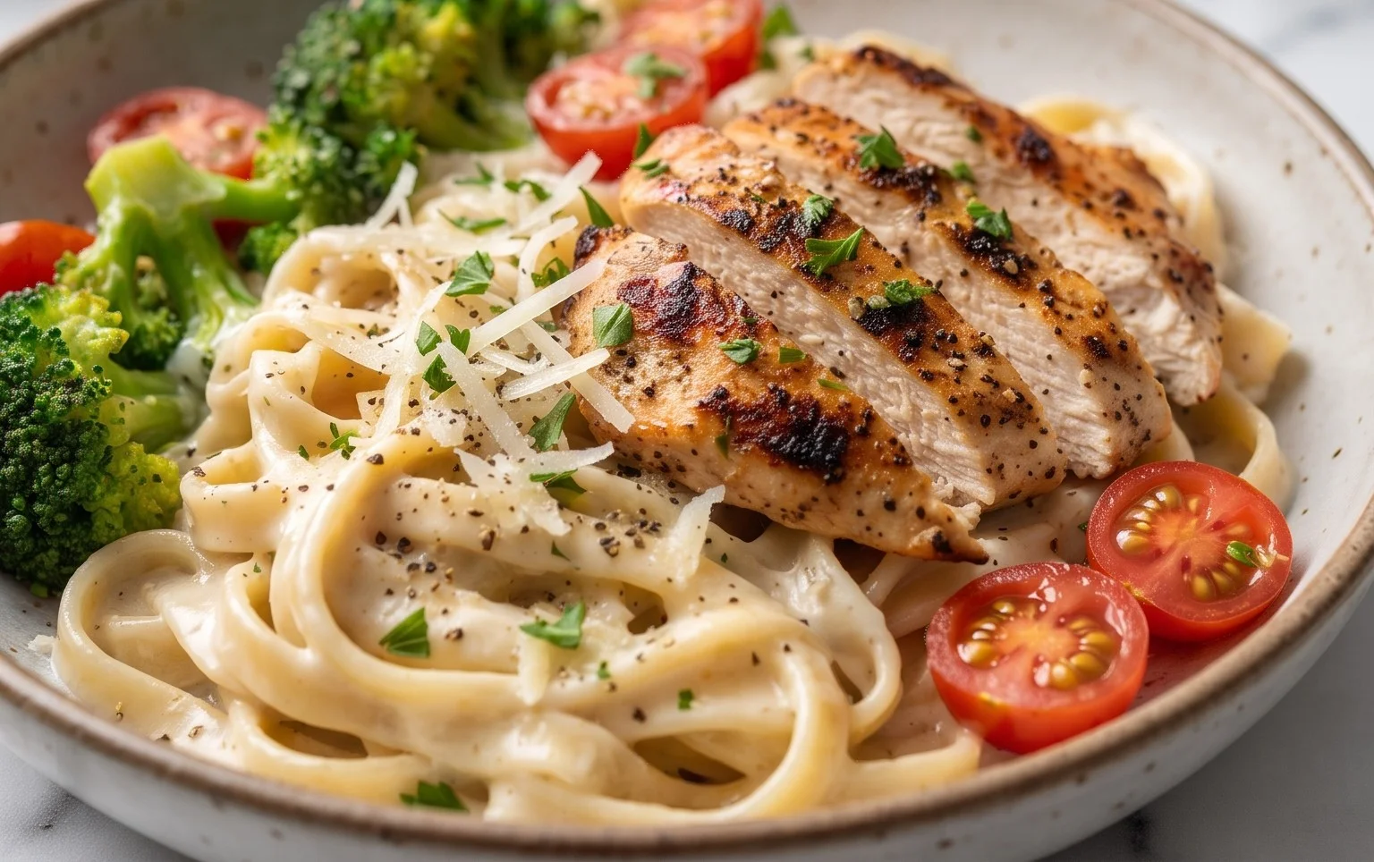 Low Calorie Chicken Alfredo
