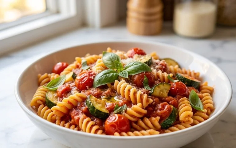 Healthy Tomato Zucchini Pasta
