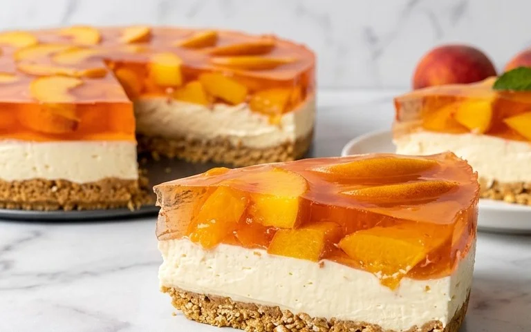 Peach Pretzel Salad Dessert