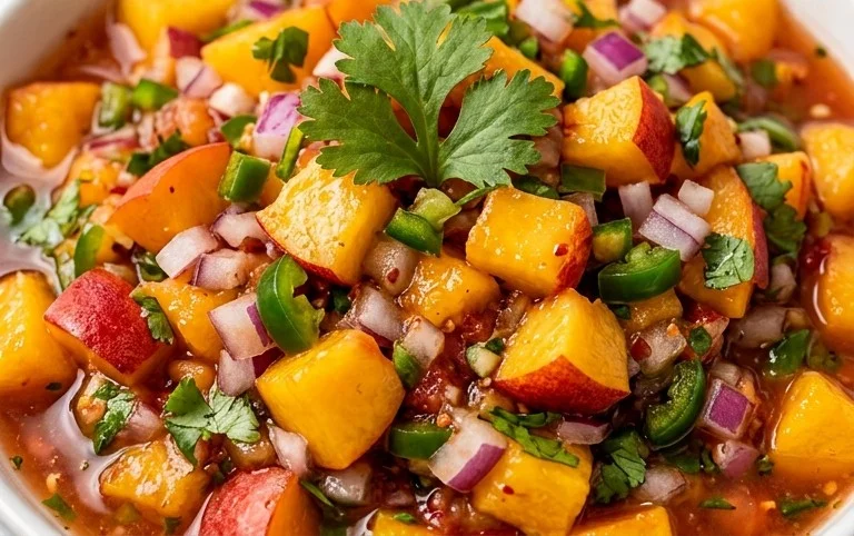 Sweet & Spicy Peach Salsa Canning Recipe