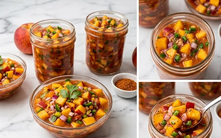 Sweet & Spicy Peach Salsa Canning Recipe