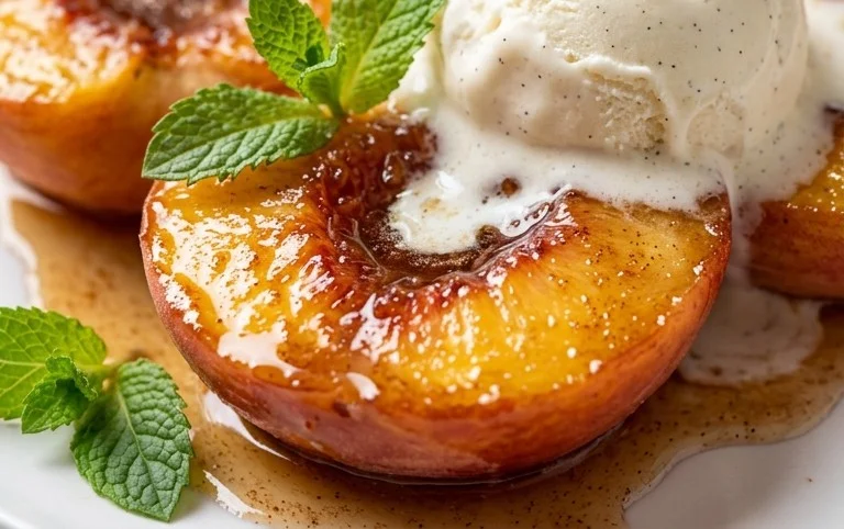 Cinnamon Sugar Baked Peaches