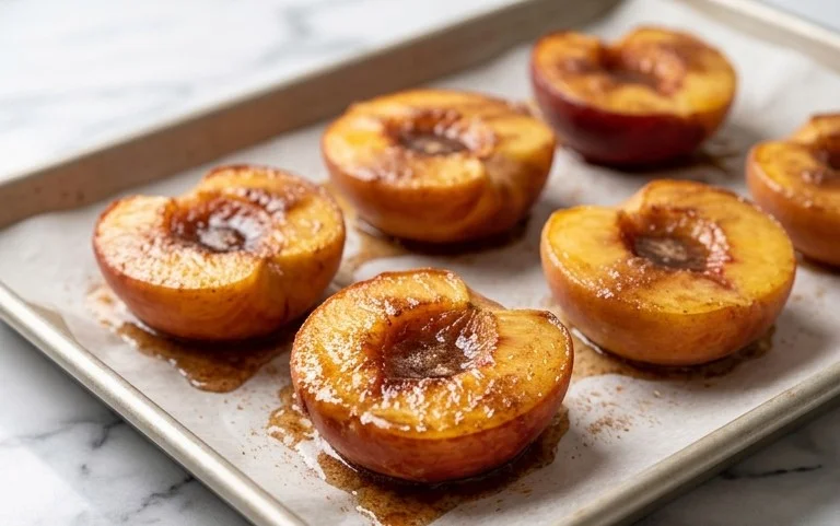 Cinnamon Sugar Baked Peaches