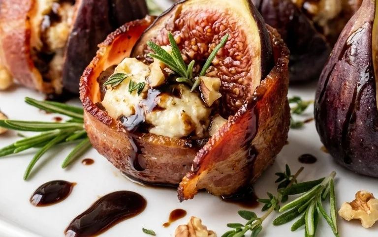 Beef Bacon Wrapped Stuffed Figs