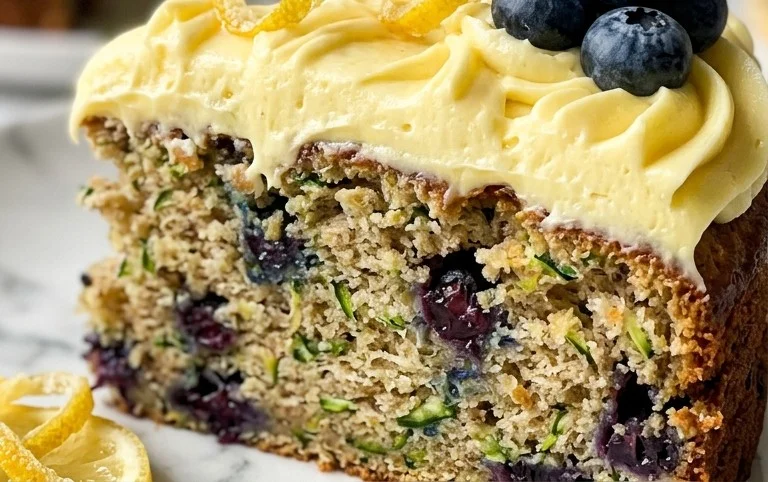 Blueberry Zucchini Cake with Lemon Buttercream