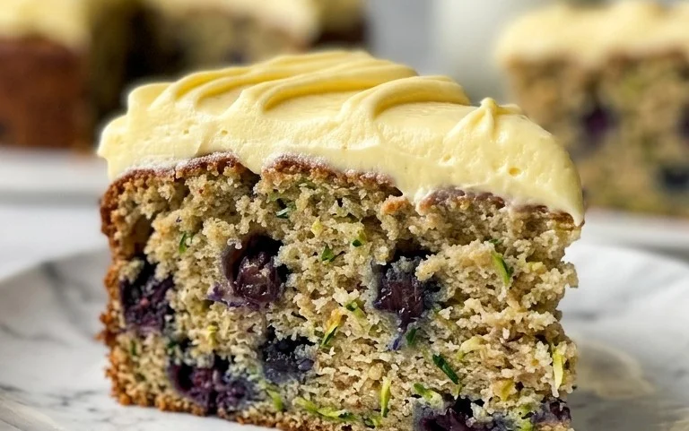 Blueberry Zucchini Cake with Lemon Buttercream